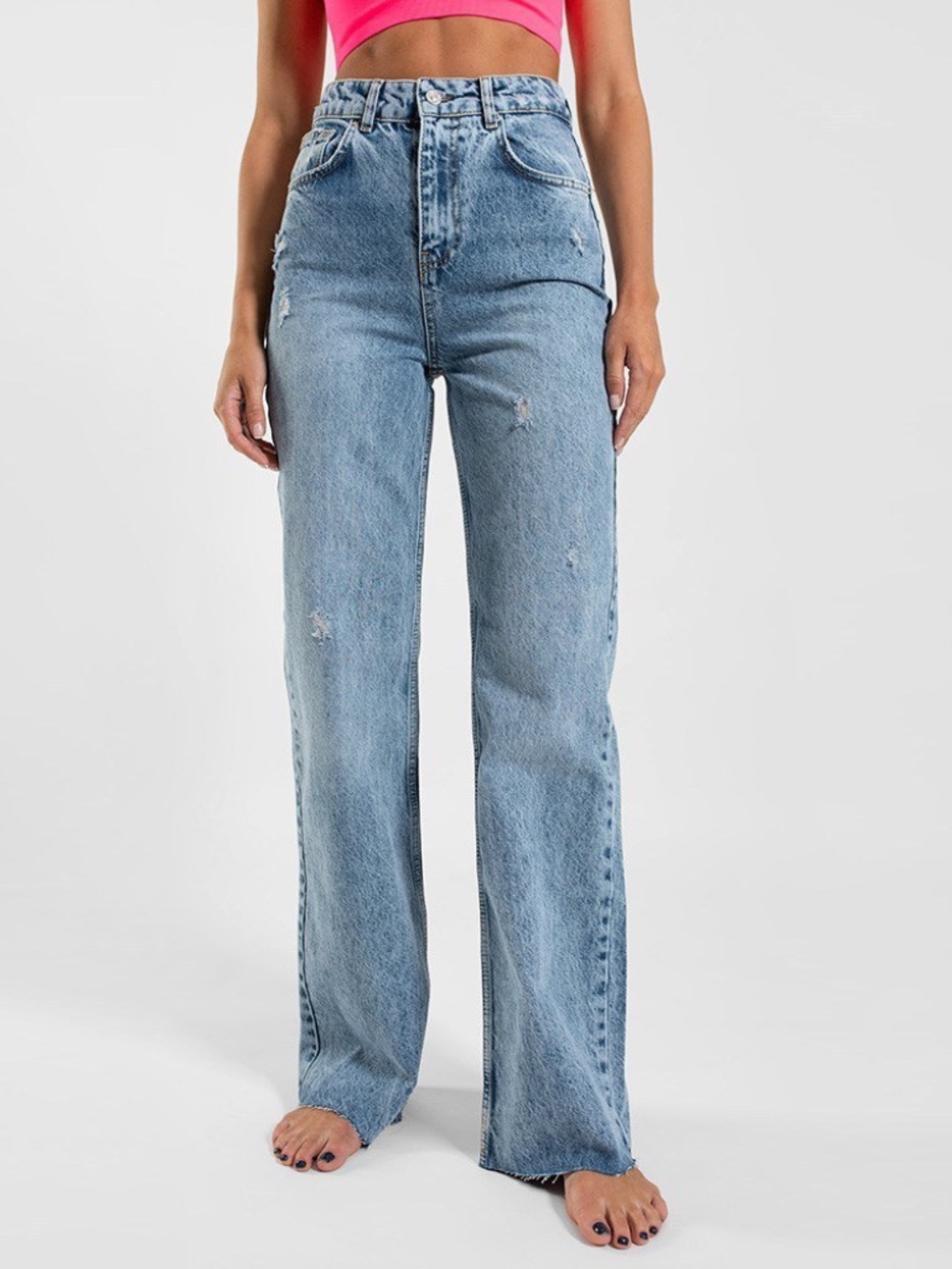 Women's Wide Leg Blue Jeans, size EUR - 34, USA - 6